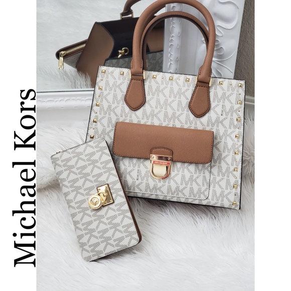 Michael Kors Handbags - Michael Kors Bridgette Studded Tote and Wallet